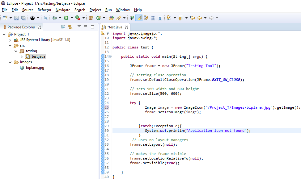 无法使用setIconImage（）方法为Java应用程序设置图标_慕课猿问
