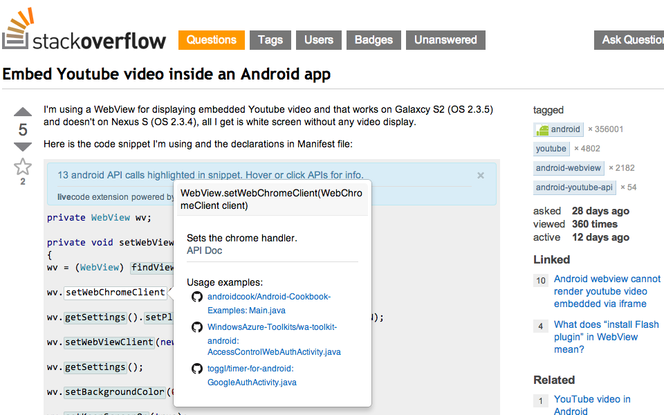 搜索最好的Android代码——Android开发工具之Codota_ 图片描述