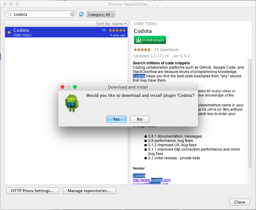 搜索最好的Android代码——Android开发工具之Codota_ 图片描述