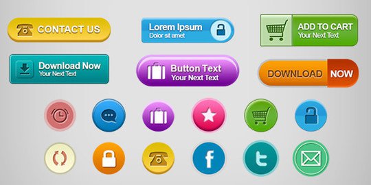 12个高品质按钮UIPSD素材_ 图片描述