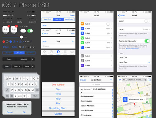 免费下载:20套IOS7UIKIT素材_ 图片描述