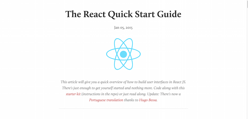 推荐10个ReactJS入门资源_ 图片描述
