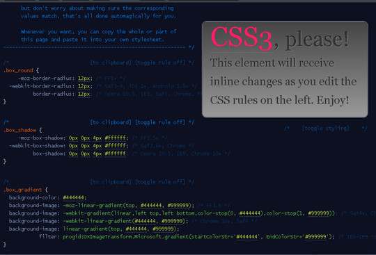 十款精心挑选的在线CSS3代码生成工具_ 图片描述