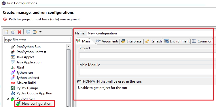 在使用Eclipse+pydev调试python程序时,怎么配置传入参数?_ 图片描述