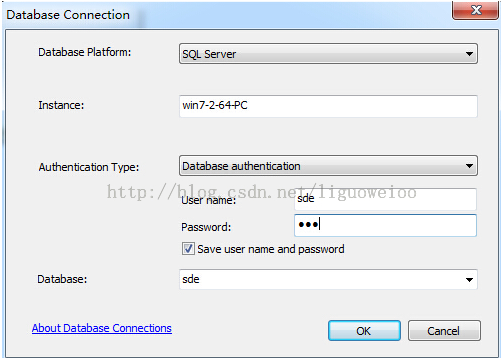 ArcGIS10.2.2Desktop直接连接数据库的具体步骤_ 图片描述