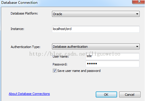 ArcGIS10.2.2Desktop直接连接数据库的具体步骤_ 图片描述
