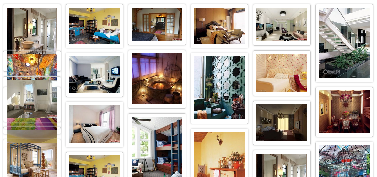 网页定位导航,瀑布流布局_ 图片描述