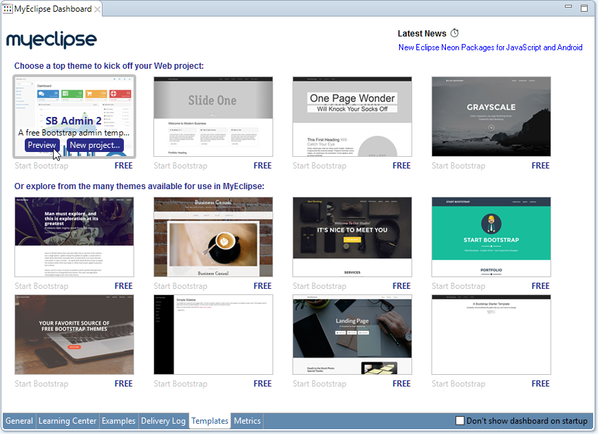 给大家安利MyEclipse2016CI4新增支持BootStrap模板_ 图片描述