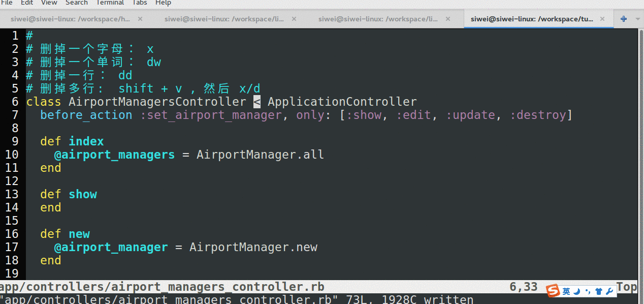 世界上最牛的编辑器:Vim2(原创动图演示所有例子!)_ 图片描述