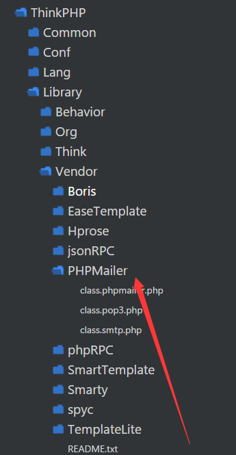 Thinkphp邮箱验证思路_ phpmailer.php位置