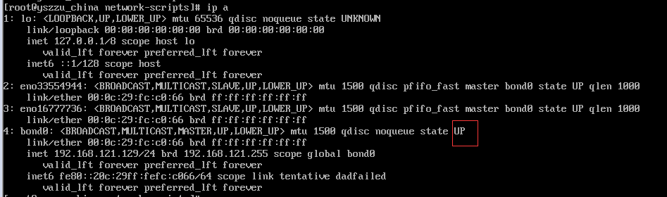 启动network后的结果