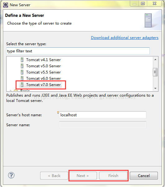 eclipse中,添加新server选择tomcat无法下一步?_ 图片描述