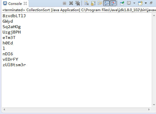 随机生成10个长度为10以内的字符串并排序(Java入门第三季集合下作业)_ 图片描述