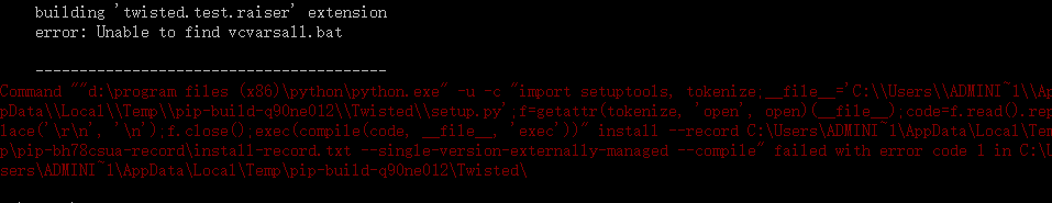 pipinstallscrapy报错:error:Unabletofindvcvarsall.bat解决方法_ 图片描述