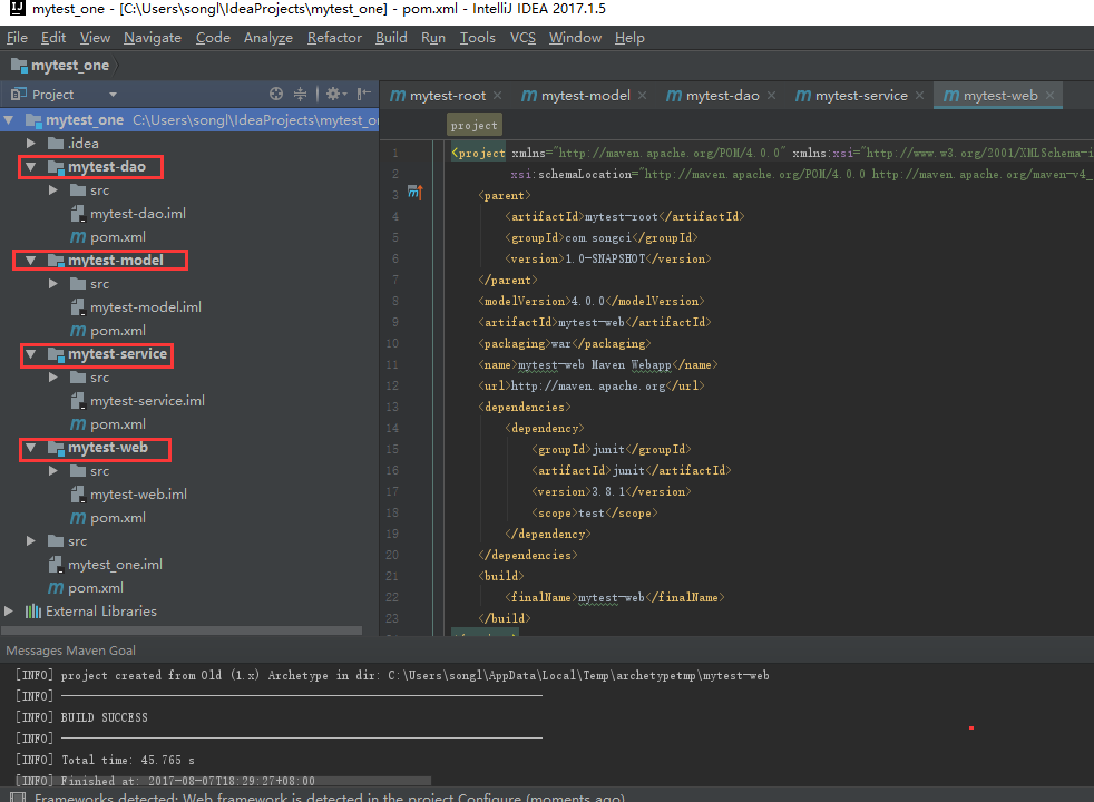 Maven多模块项目搭建+SSM框架整合(一、多模块搭建)_ 图片描述