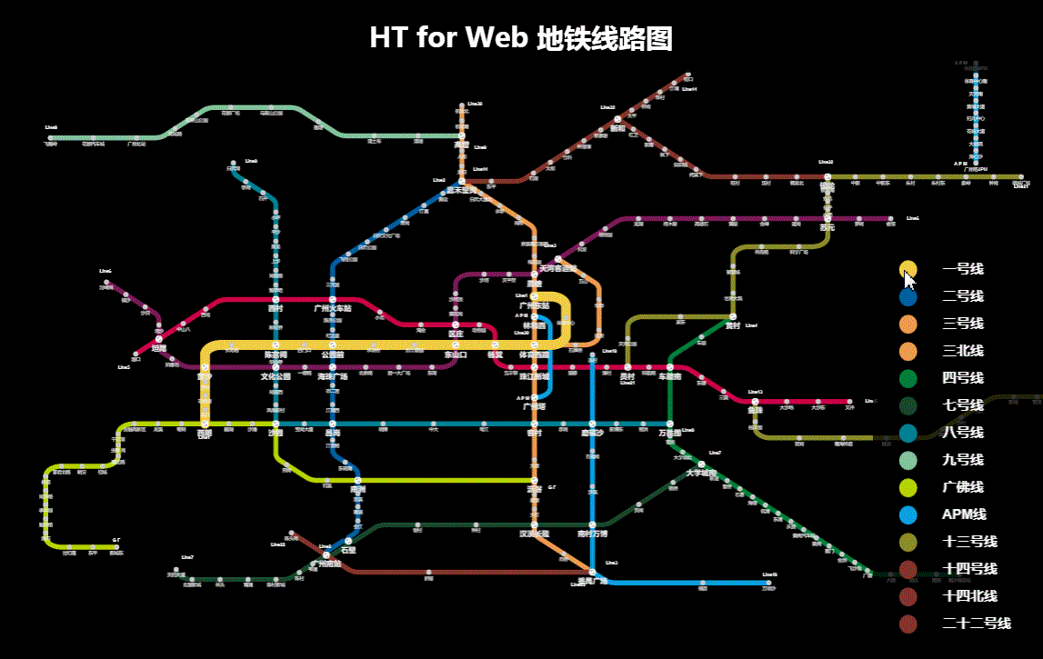 基于HTML5Canvas的交互式地铁线路图_ 图片描述