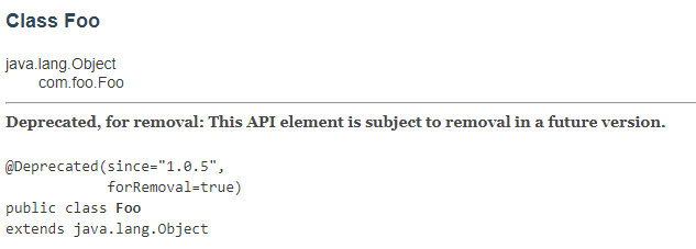 deprecatedjavadocs