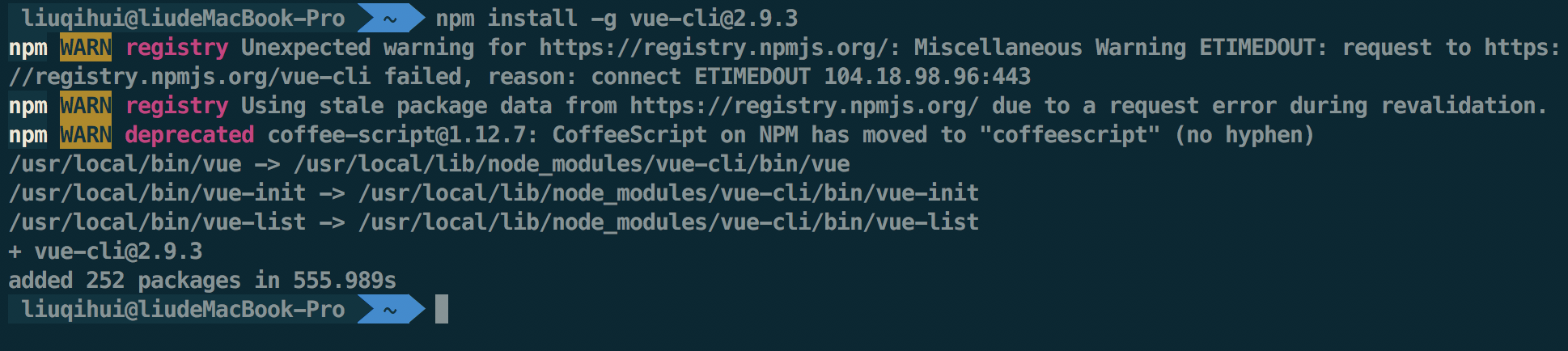 vueinitwebpackTravel项目初始化失败的解决办法_ vue-cli@2.9.3