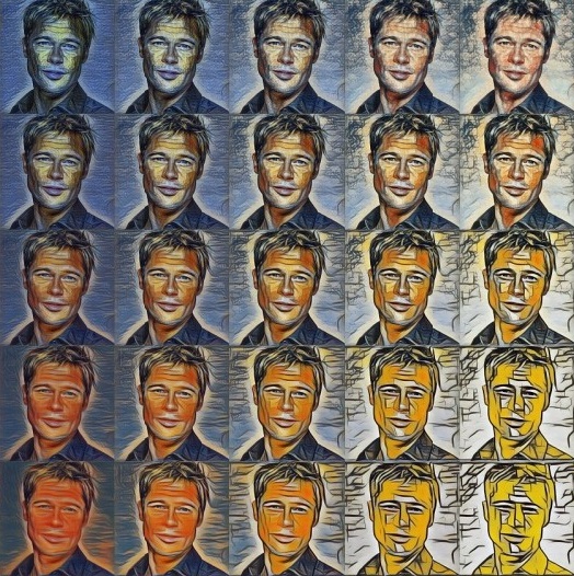 图5 四种渐进转变风格的图像