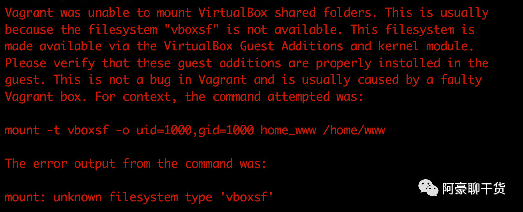 Vagrant挂载目录失败mount:unknownfilesystemtype‘vboxsf’_ 图片描述