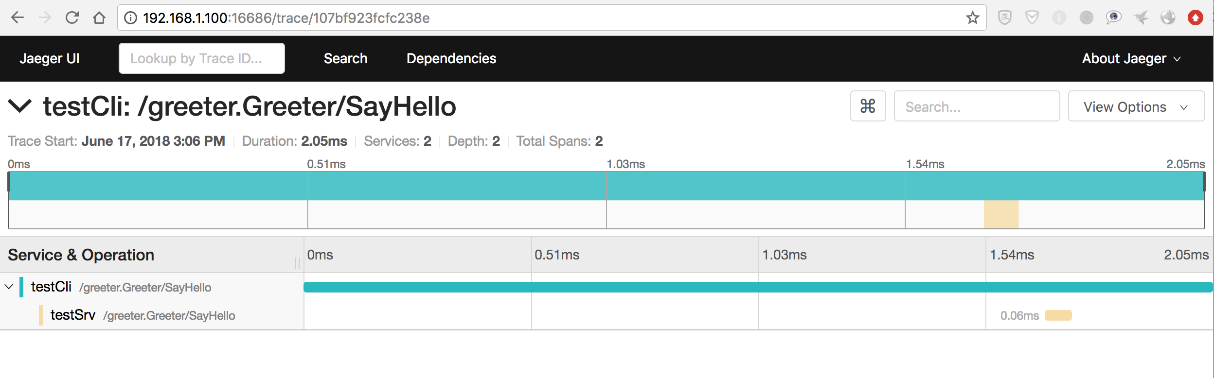 基于jaeger和grpc实现的rpc调用链跟踪模块_ jaegerUI