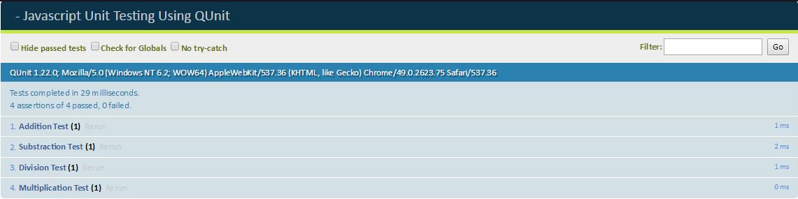 使用 QUnit 进行 JavaScript 单元测试