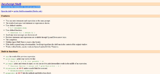 JavaScript Shell