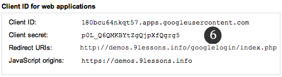 配置好的Google Oauth信息 配置好的Google Oauth信息