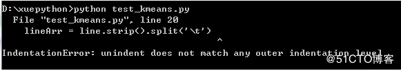 python中出现IndentationError:unindent does not match