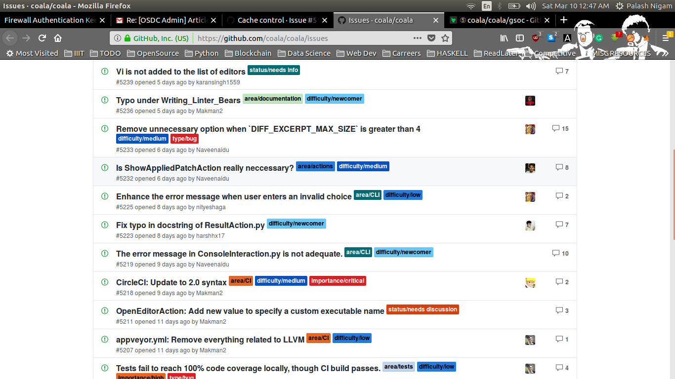 Coala labeled issues Coala labeled issues