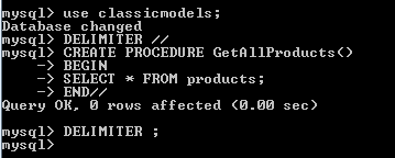 Creae MySQL stored procedure using command-line tool Creae MySQL stored procedure using command-line tool