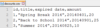 discount csv file