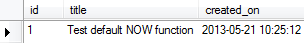 MySQL NOW as default value