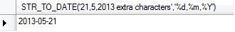 mysql str_to_date extra characters at the end of string