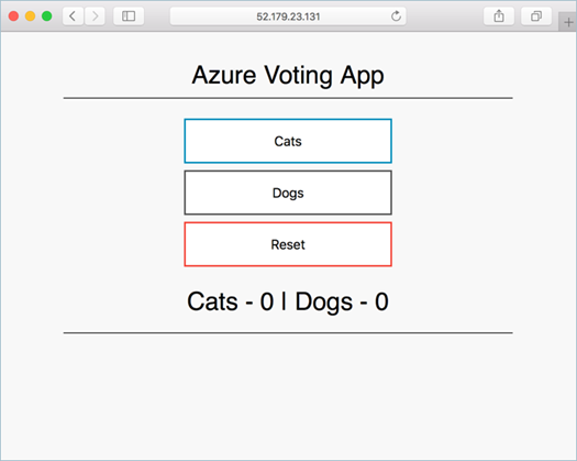 浏览 Azure Vote 应用截图