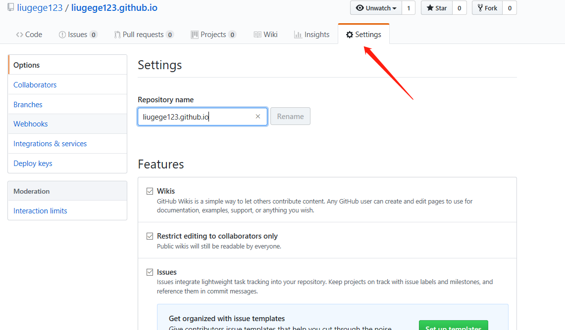 简历优化!GitHubPages快速搭建个人主站_ Setting