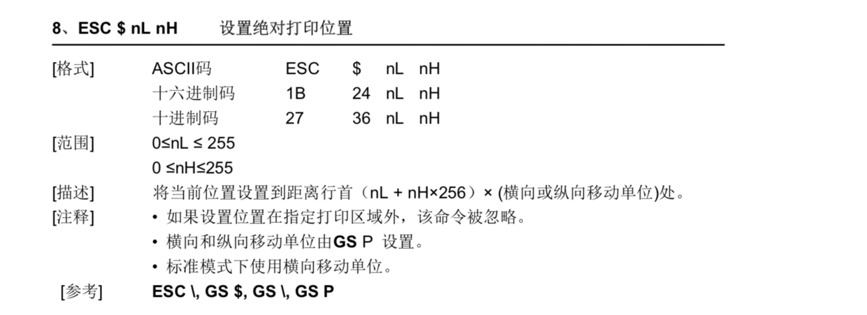 绝对位置打印 绝对位置打印