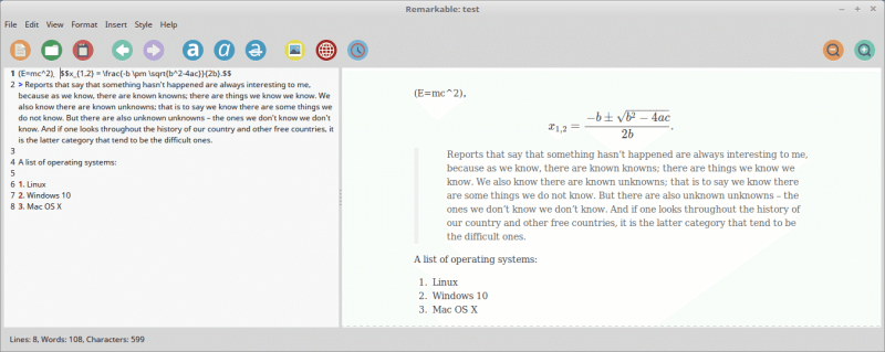 Remarkable - cross-platform Markdown editor