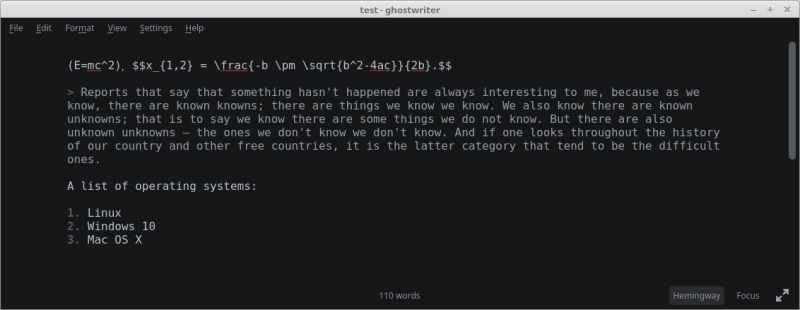 ghostwriter - cross-platform Markdown editor
