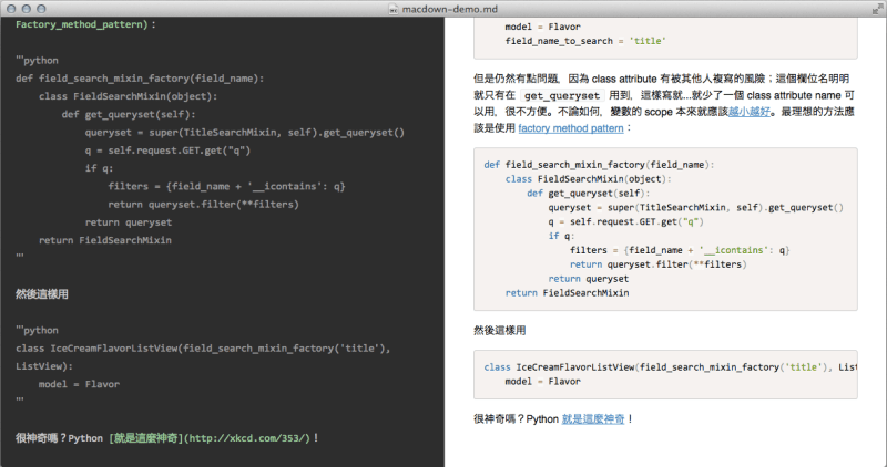 MacDown - OS X Markdown editor