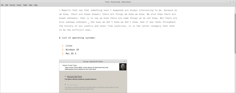 Abricotine - cross-platform Markdown editor
