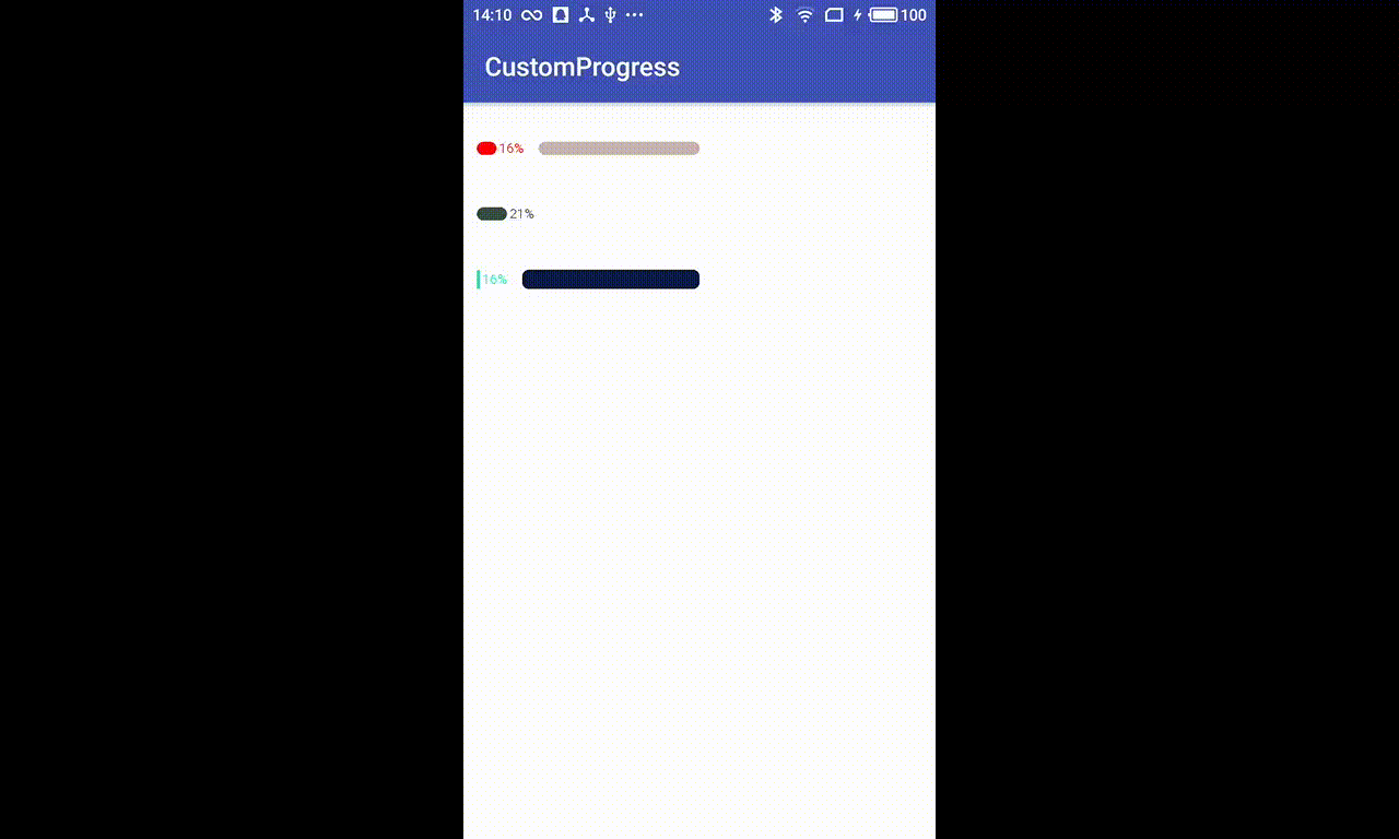 Android自定义带百分比的水平和圆形进度条