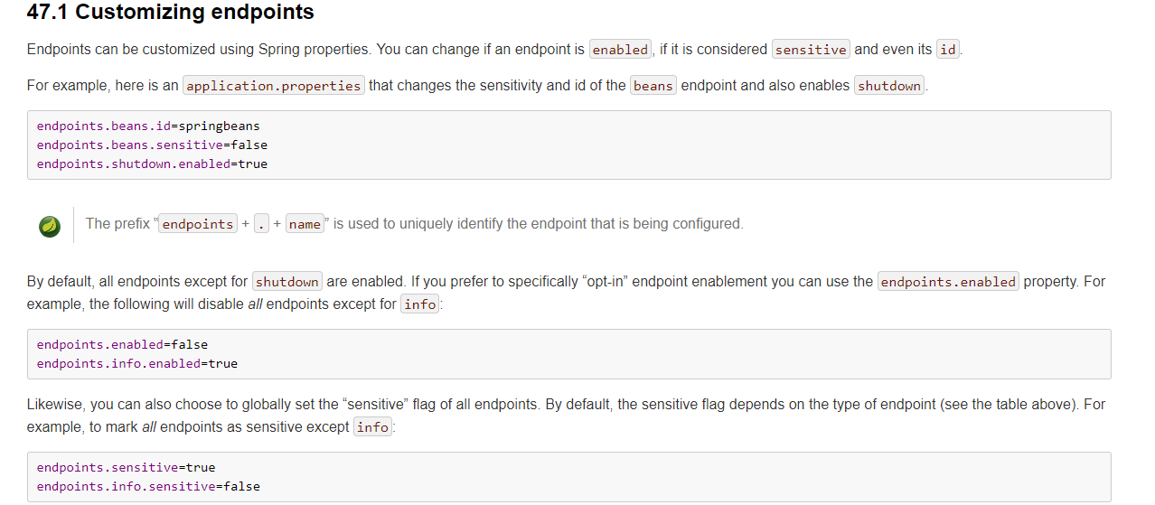 Customizing endpoints
