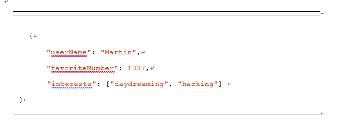使用JSON描述的数据结构