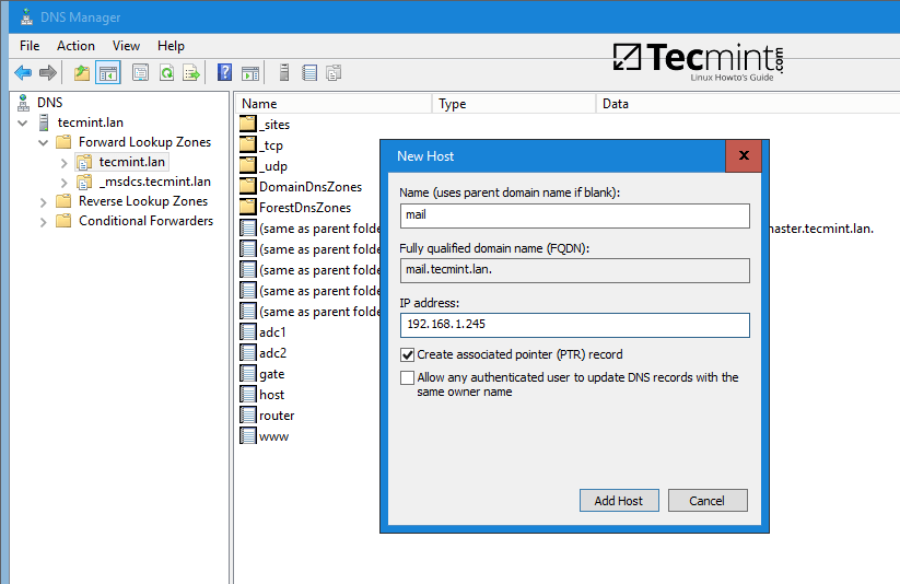 为 iRedMail 创建 DNS A 记录 为 iRedMail 创建 DNS A 记录