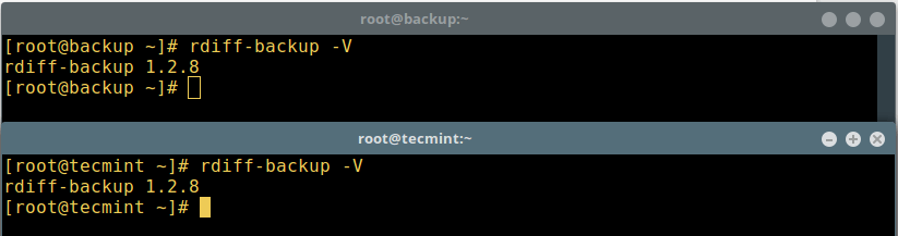 检查服务器中 rdiff 版本 检查服务器中 rdiff 版本