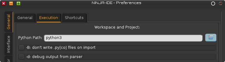 Ninja-IDE 中的 Python3 Ninja-IDE 中的 Python3