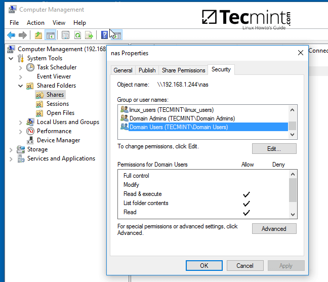 为域用户授予共享目录权限 为域用户授予共享目录权限