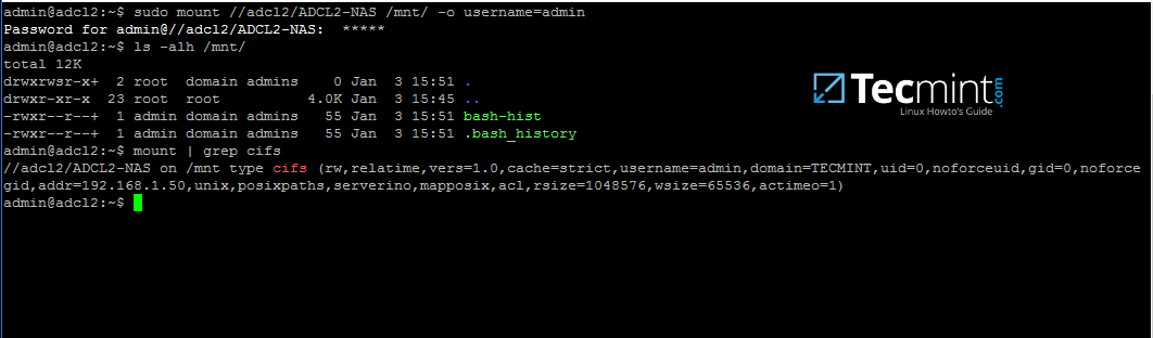 在 Linux 机器上挂载 samba 共享目录 在 Linux 机器上挂载 samba 共享目录