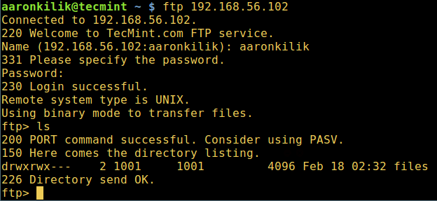 FTP 用户 Home 目录登录 FTP 用户 Home 目录登录